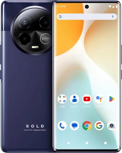 BLU | Bold K50 | 5G | 2024 | Batería de 3 días | Desbloqueado | 6.7 pulgadas FHD+ 3D AMOLED | 256/8GB | Cámara triple de 64MP | Versión de EE. UU. |