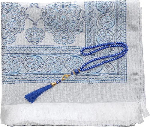Miniatura 3 de Alfombra de oración musulmana y cuentas con bolsa portátil, regalos musulmanes para mujeres y hombres, Janamaz, Sajadah, juego de regalos del islam