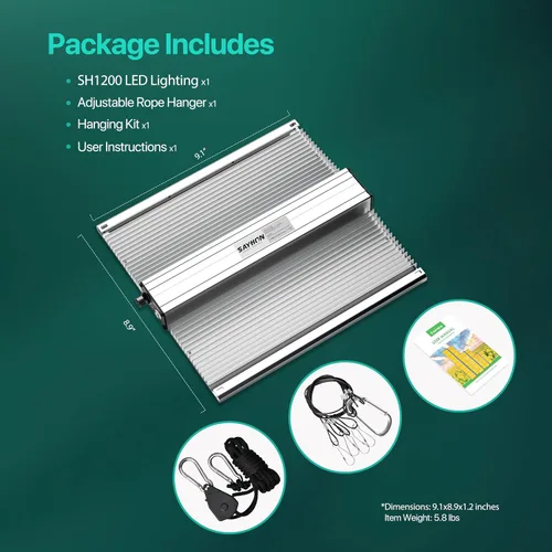 Miniatura 8 de Luz de Crecimiento LED SH1200 Mejorada 2025, Luces de Crecimiento LED de Espectro Completo Regulables con UV e IR para Plantas