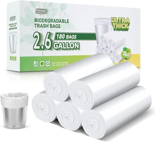 Miniatura 8 de Inwaysin - Bolsas de basura pequeñas de 1.2 galones biodegradables, 180 bolsas de basura pequeñas, sin perfume, bolsas de basura pequeñas sin