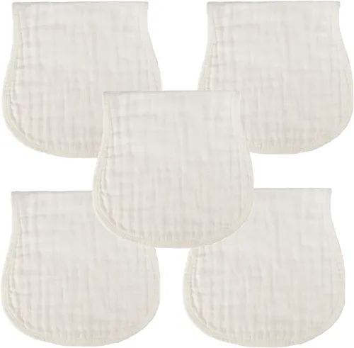 Miniatura 12 de MUKIN Paños de muselina para eructos y paño para eructos, suaves y absorbentes para niños y niñas, paquete de 5 baberos de algodón para recién