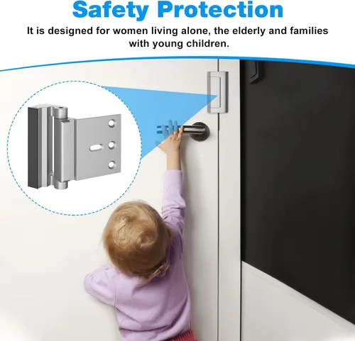 Miniatura 6 de Cerradura de puerta de seguridad para el hogar para cerradura de puerta de seguridad – Cerraduras de seguridad de puerta desde el interior, paquete