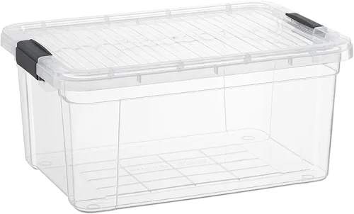 Miniatura 16 de Superio Caja de almacenamiento transparente con tapa, contenedores de plástico de 2.5 cuartos de galón para organizar, cajas apilables, sin BPA,