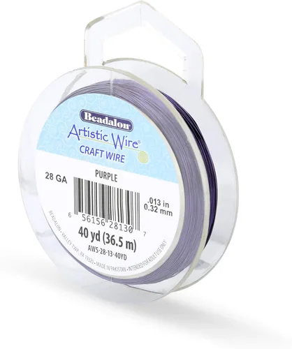 Miniatura 119 de Artistic Wire, alambre para manualidades de calibre 22 bañado en plata, resistente a las manchas, color cobre, blanco, 9,1 m