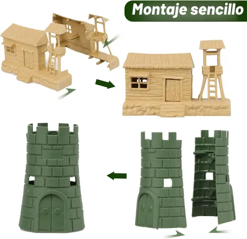 Miniatura 5 de TOY Life 95 piezas de juguetes del ejército para hombres, soldados de juguete para niños, figuras de acción de plástico, juego militar de soldado