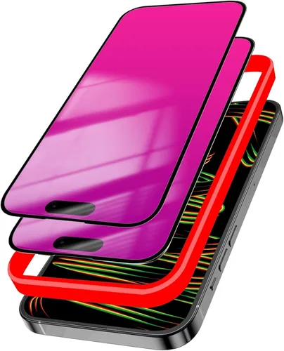 Miniatura 13 de Paquete de 2 protectores de pantalla de privacidad para iPhone 11 Pro Max/XS Max, vidrio templado antiespía, efecto espejo colorido degradado