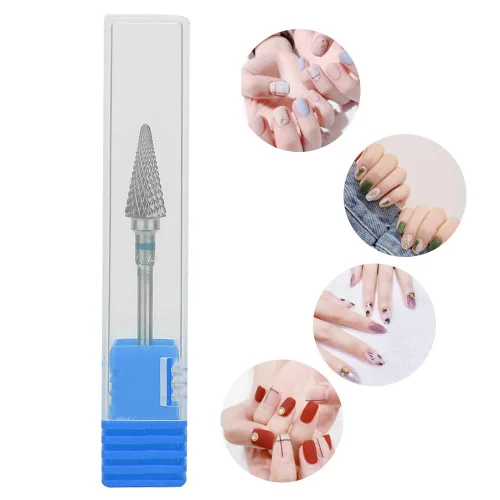 Miniatura 5 de Pongnas Broca de uñas de acero de tungsteno, brocas de manicura para manicura, pedicura eléctrica, accesorios para cabezal de molienda (azul)