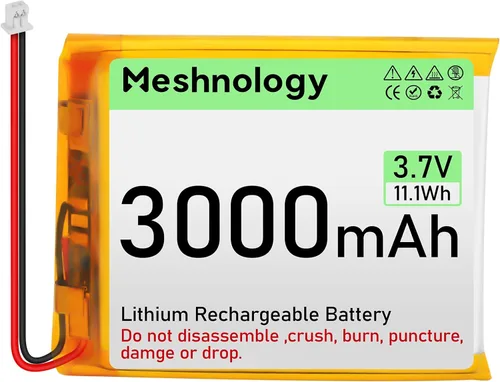 Batería LiPo de 3.7 V 3000 mAh recargable 1S 755060 Batería de polímero de litio con placa de protección cinta de goma aislada, enchufe micro JST