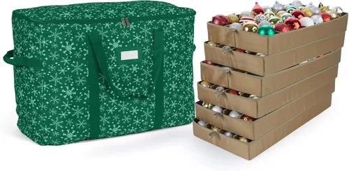 Miniatura 97 de Covermates Keepsakes Bolsa de almacenamiento ajustable para adornos, poliéster resistente, separadores acolchados y bandejas FlexGrid, organizador