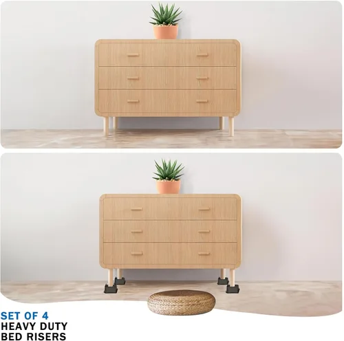 Miniatura 5 de ANNKUT Elevadores de cama de 1 pulgada resistentes, elevadores de muebles para cama, escritorio, mesa, sofá, sofá, elevadores de cama de gran