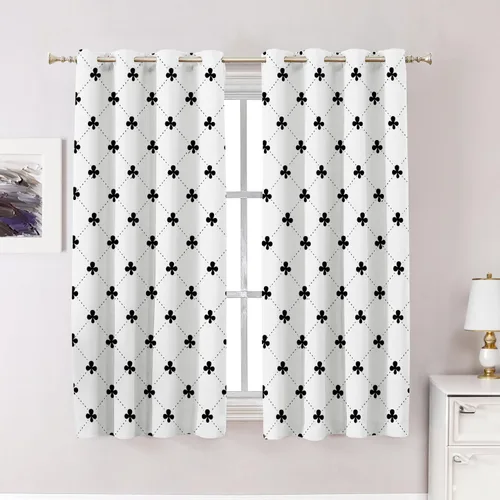 Miniatura 51 de Cortinas opacas de poliéster multicapa para cafetería, con diseño de diamantes, 2 unidades, 26 x 24 pulgadas