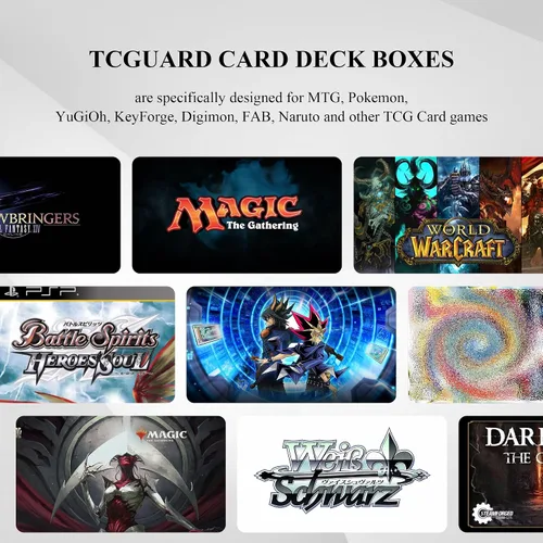 Miniatura 5 de Caja de cubierta TCGUARD para almacenamiento de cartas MTG, con capacidad para 100 o más cartas con funda individual, forro de microfibra y caja