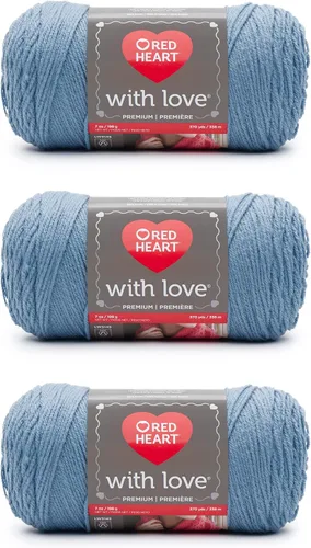 Miniatura 20 de Red Heart with Love Berry - Hilo rojo – Paquete de 3 unidades de 6.98 oz/7 onzas – Acrílico – 4 medianos (peinado) – 370 yardas – Tejido/ganchillo
