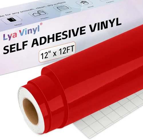 Miniatura 21 de Lya Vinyl Paquete de 12 vinilos permanentes de color rosa intenso brillante, hojas de vinilo autoadhesivas de 12 x 12 pulgadas para calcomanías
