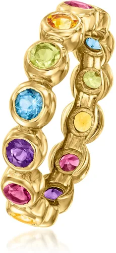 Miniatura 3 de Ross-Simons Anillo de eternidad con piedras preciosas múltiples de 1,10 qt en oro de 18 quilates sobre plata esterlina