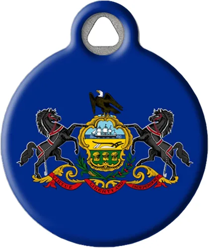 Miniatura 18 de Etiqueta de identificación personalizada de la bandera del estado de Alaska para perros y gatos, etiqueta de identificación de Alaska