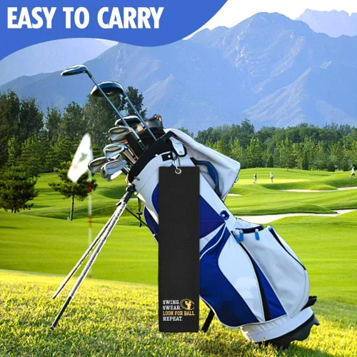 Miniatura 5 de Hafhue Swing Swear Look - Toalla de golf, para abuelo, papá, amante del golf, toallas de golf bordadas con clip, regalos de cumpleaños de Navidad