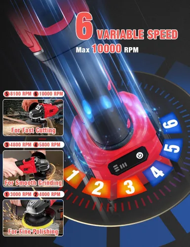 Miniatura 8 de Amoladora angular sin escobillas para batería Milwaukee M18, amoladora angular pequeña inalámbrica de 4 – 1/2 pulgadas con mango auxiliar, 10 lijas