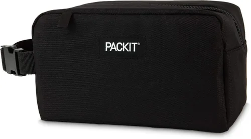 Miniatura 2 de PackIt Caja de aperitivos congelable, color negro, fabricada con tecnología EcoFreeze, plegable, reutilizable, cierre de cremallera con asa
