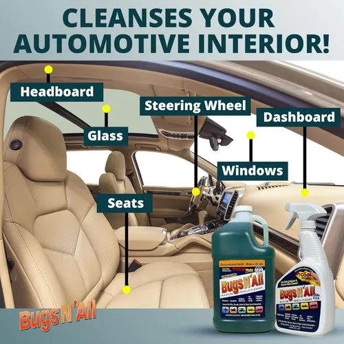 Miniatura 3 de Bugs N' All Limpiador y Desengrasante Multiusos para Coche - Concentrado Removedor de Insectos y Alquitrán de 1 Galón - Limpiador Exterior Seguro