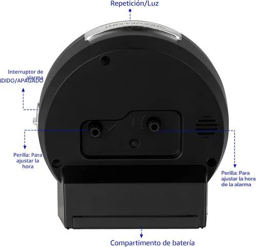 Miniatura 5 de Tinload Reloj despertador analógico de 4.3" sin tictac, silencioso y legible para personas mayores, fácil de configurar, alarma de aumento gradual