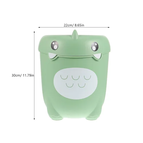 Miniatura 9 de Beavorty Cubo de basura para niños, de 11.02 x 9.64 x 9.64 pulgadas, de plástico, con dibujos animados, dinosaurios, sin tapa, para dormitorio