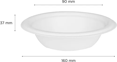 Miniatura 8 de KARAT EARTH KE-BBR12-1C PFAS - Cuenco redondo desechable compostable ecológico de 12 onzas, 1 compartimento, color blanco, caja de 1000