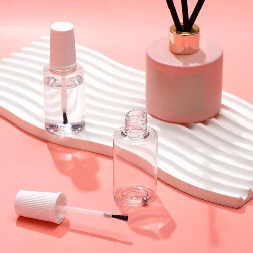 Miniatura 2 de Irenare 20 botellas vacías recargables de esmalte de uñas de 0.7 onzas líquidas, envase de plástico para esmalte de uñas, botella vacía con mezcla