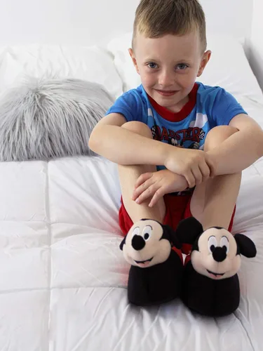 Miniatura 5 de Disney Mickey Mouse - Pantuflas de felpa 3D para niños pequeños