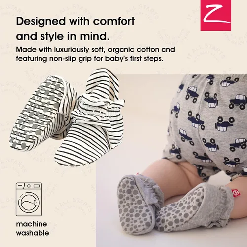 Miniatura 2 de Zutano - Botines de algodón orgánico para bebé, unisex, con suela antideslizante