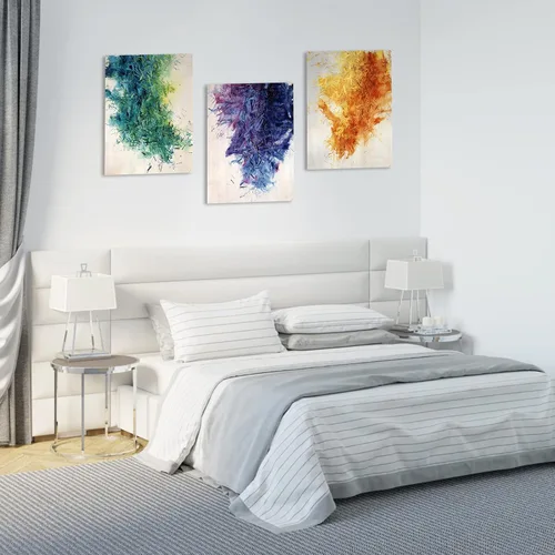 Miniatura 5 de Paneles Acústicos Arte de Pared que Absorbe Sonido, 16"X12" Paneles de Pared Acústicos Arte, 3Pcs Paneles de Pared Insonorizados Autoadhesivos, Tinta