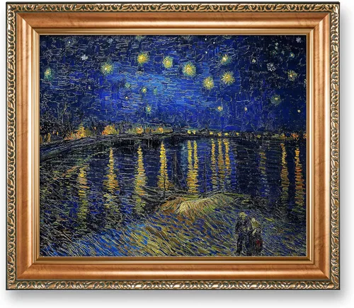 Miniatura 174 de A&T ARTWORK Noche estrellada sobre el Ródano de Vincent Van Gogh. Tamaño del marco: 36 x 30 pulgadas, tamaño de la imagen: 30 x 24 pulgadas