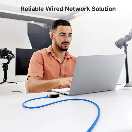 Miniatura 7 de Cable Matters Paquete de 8 cables Ethernet Cat 5e sin enganches, cable Gigabit Cat5e, cable Ethernet Cat5e, azul