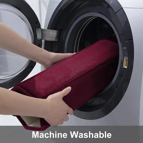 Miniatura 6 de Buganda - Tapete de espuma viscoelástica para baño con contorno en forma de U, antideslizante, absorbente, grueso, suave, lavable, para base