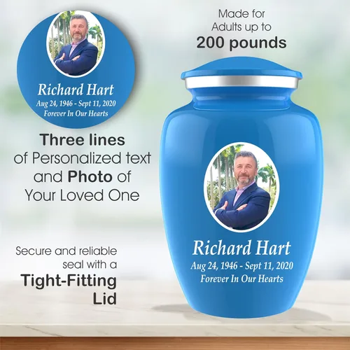 Miniatura 2 de Urnas de cremación con fotos personalizadas para cenizas adultas, hombres y mujeres, Urnas funerarias personalizadas de 200 libras para cenizas