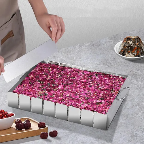 Miniatura 8 de Luxshiny Molde para hacer dulces de turrón: sartén rectangular antiadherente de acero inoxidable para turrones, brownie y dulces, 7.87 x 7.08 x 1.96