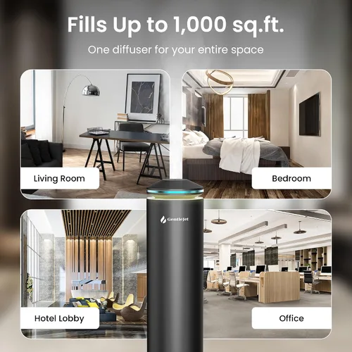 Miniatura 7 de GentleJet MajesticMist Difusor de aceite esencial sin agua para habitaciones grandes (1000 pies cuadrados), máquina de aroma nebulizador de aire