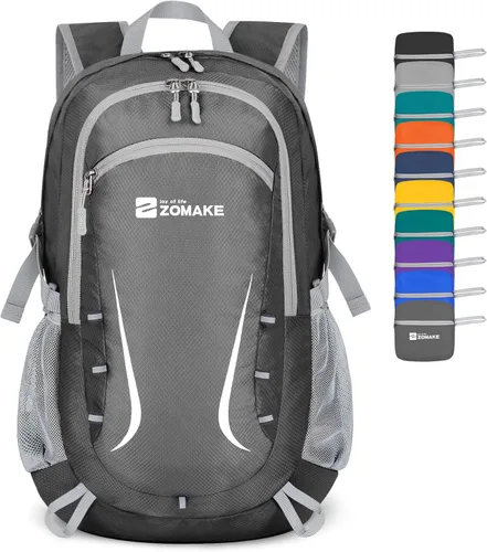 Miniatura 13 de Zomake - Mochila de senderismo plegable resistente al agua, mochila ligera de 40 litros para viajes, mochila plegable Backpacks Amarillo