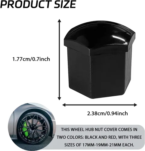 Miniatura 2 de 20 unidades de cubiertas para tuercas de rueda, cubiertas hexagonales de 17 mm para pernos de rueda, cubiertas para tuercas de neumáticos