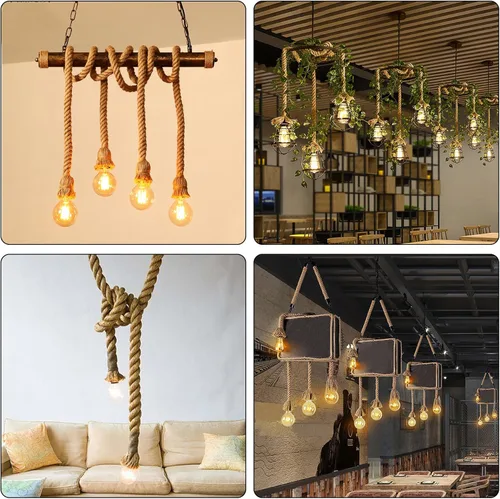 Miniatura 3 de Cuerda de Manila de 2 pulgadas x 50 pies, cuerda de cáñamo gruesa de 4 hebras trenzadas, cáñamo natural para manualidades de servicio pesado