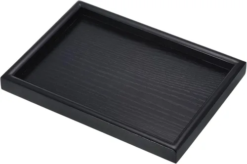 Miniatura 8 de PATIKIL Bandeja de madera para servir de 12 x 8 pulgadas, base exterior rectangular decorativa para decoración del hogar, mesa de cocina