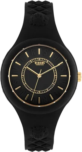 Versus Versace Reloj de moda Fire Island para mujer. Correa de silicona ajustable y deportiva. Incluye bolsa de regalo de viaje.