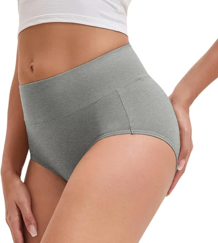 Miniatura 4 de Ropa interior de algodón para mujer, de cintura alta, braguitas elásticas de cobertura completa