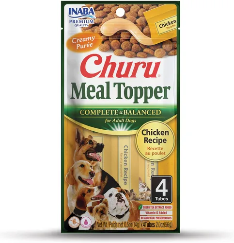 Miniatura 15 de INABA Churu - Decoración de comida para perros, completa y equilibrada, cremosa, para lamer puré para perros, tubo de 0.5 onzas, 20 tubos