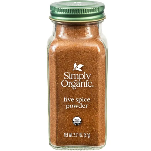 Simply Organic Five Spice en polvo, 2.01 onzas, canela, semillas de hinojo, clavo, anís estrellado y pimienta blanca, sin OMG, Kosher