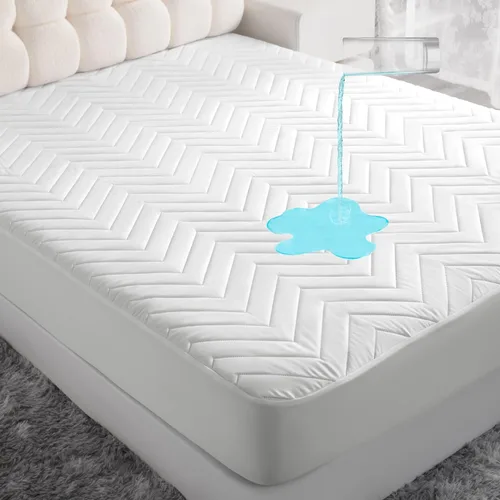 Miniatura 11 de NTBAY Protector de colchón impermeable, funda de colchón acolchada individual ajustable con bolsillo profundo de 15 pulgadas - lavable a máquina