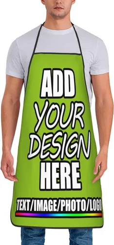 Miniatura 27 de Delantal personalizado personalizado para añadir nombre, foto, texto, logotipo, cocina ajustable para cocinero para hombres y mujeres