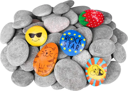 Miniatura 27 de Rocas de río para pintar 12 piezas, rocas grandes de 3.5 a 5 pulgadas, piedras lisas planas para pintar, rocas de manualidades para pintar