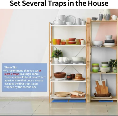 Miniatura 6 de LULUCATCH Trampas para ratones, paquete de 4, trampas de pegamento más grandes y pesadas para ratones, ratas y serpientes, trampas adhesivas