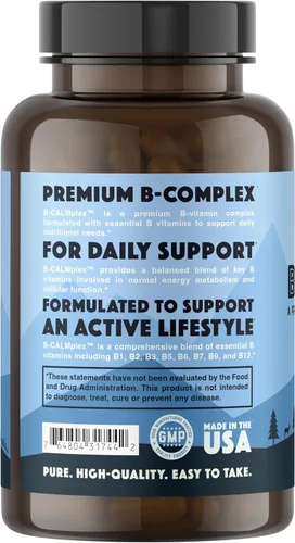 Miniatura 2 de Natural Rhythm B-CALMplex, mezcla única de vitaminas B, el complejo B apoya la función nerviosa adecuada y la relajación, suministro de 3 meses, 90
